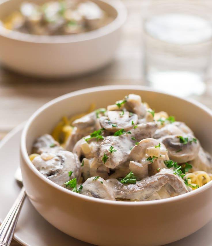 Εύκολο Paleo Beef Stroganoff