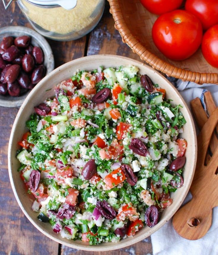 Ελληνικό Ταμπουλέ 5 Greek Tabbouleh above shot.