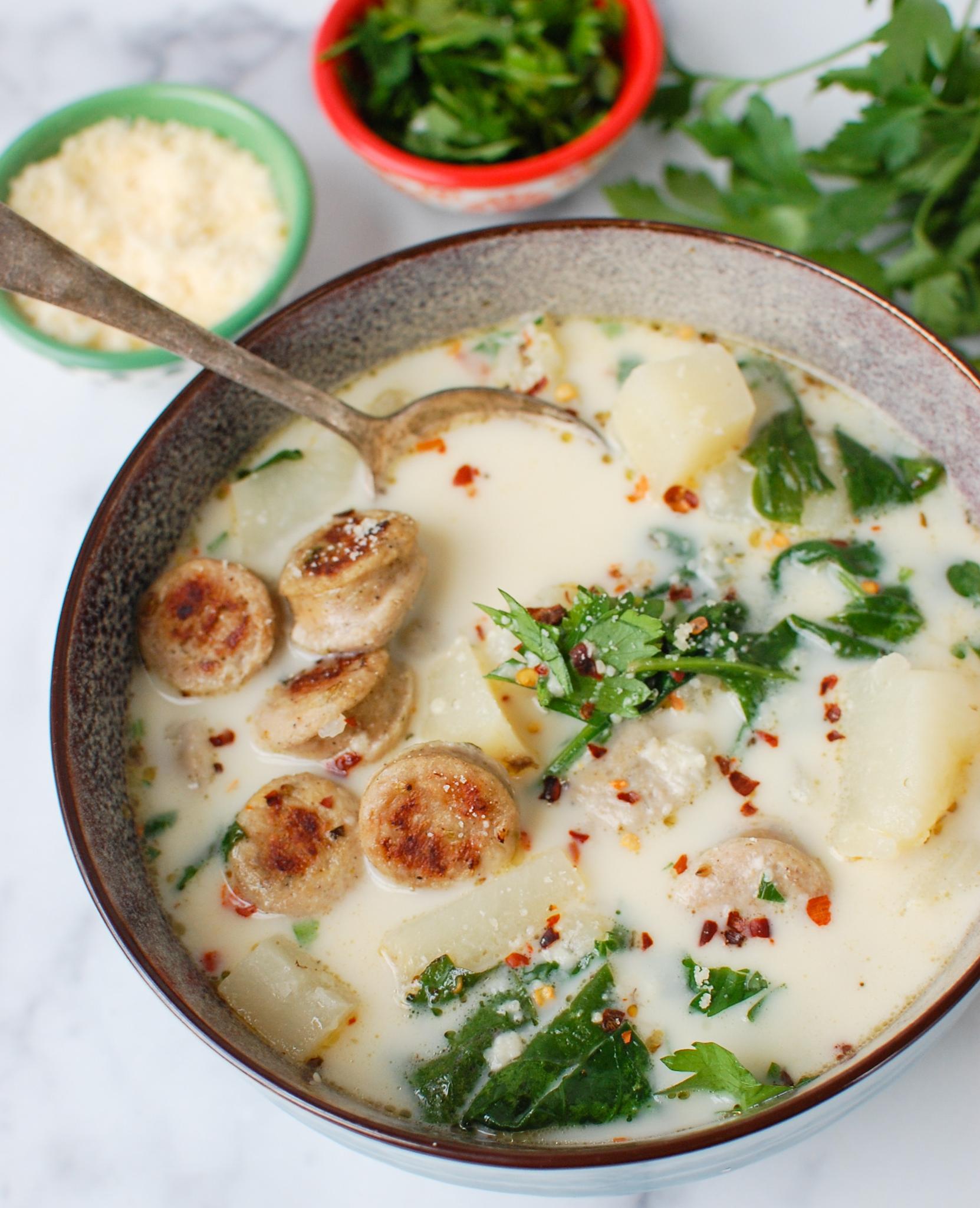 Zuppa Toscana σε Αργό Μαγειρευτήρα με πατάτες.