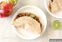Sizzling Fajita Shrimp Tacos with Tropical Dragon Fruit Salsa