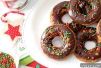 Festive Chocolate Gingerbread Baked Doughnuts