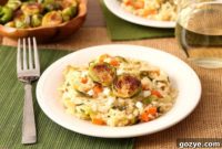 Creamy Goat Cheese and Brussels Sprout Risotto