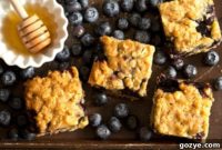 Chewy Honey Blueberry Oatmeal Bars