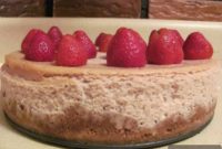 Decadent Strawberry White Chocolate Chip Cheesecake