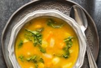 Kohlrabi Soup with its Greens