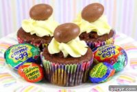 Decadent Cadbury Creme Egg Cupcakes