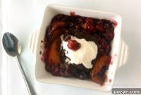Spiced Peach and Cherry Cobbler with Gingerbread Topping