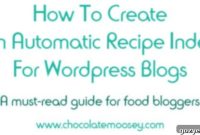 Effortless Recipe Indexing for WordPress Blogs
