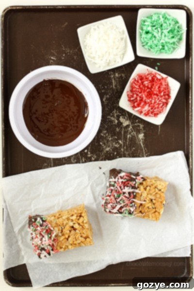 Chocolate Dipped Small Batch Peanut Butter Rice Krispie Treats