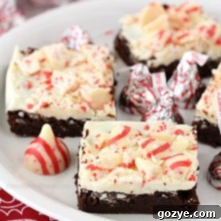Peppermint Bark Brownies ready to be served