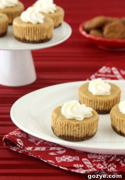 Delicious Small Batch Mini Gingerbread Cheesecakes