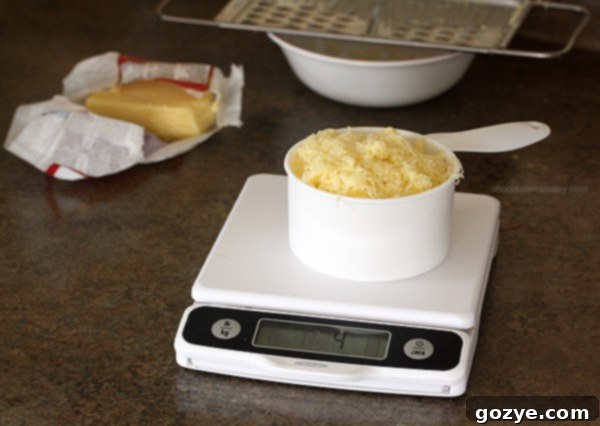 Weighing Kerrygold Irish Cheese, ensuring precise measurements