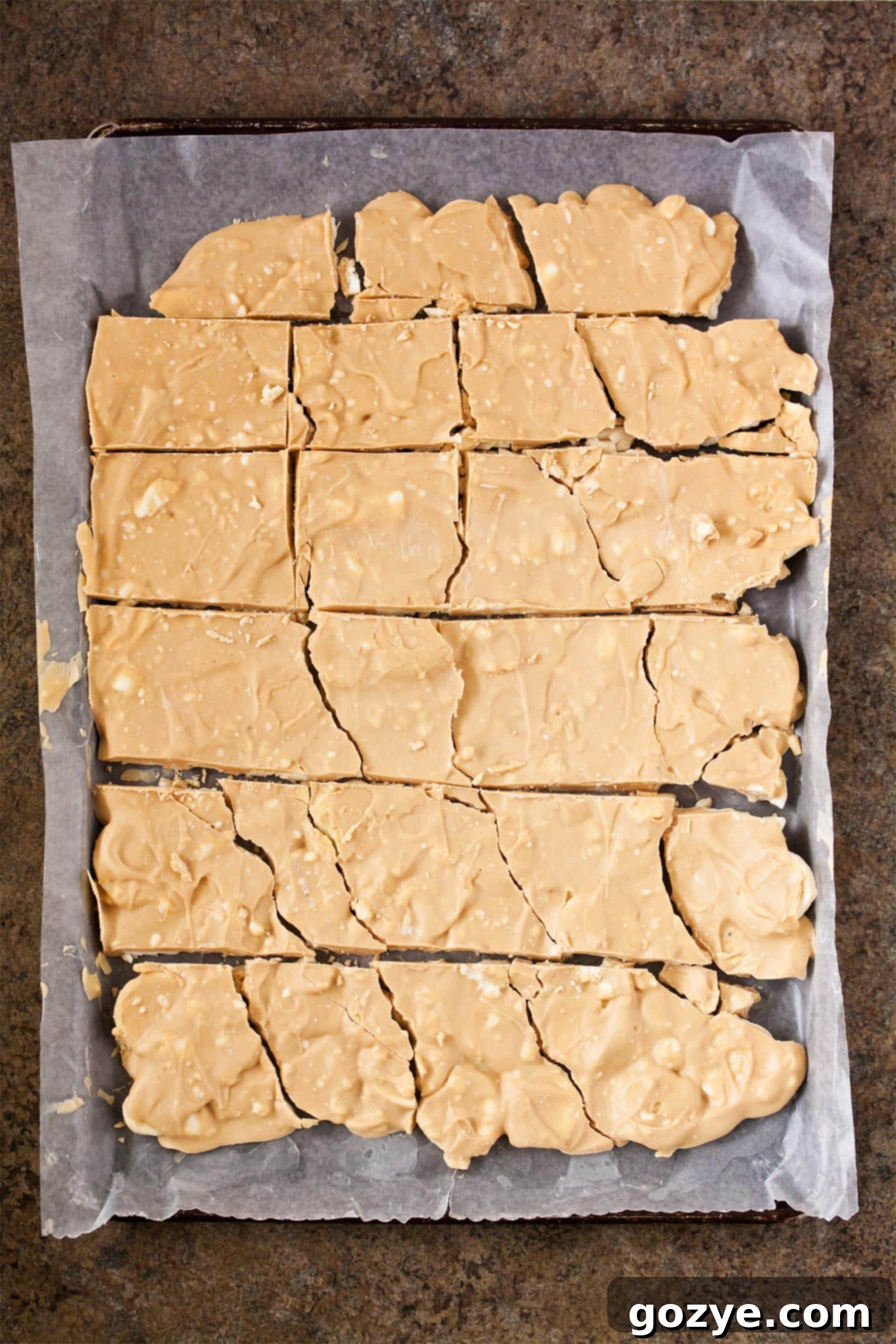 Peanut butter bark broken into pieces