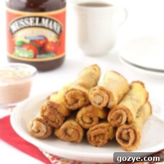 Apple Butter French Toast Roll Ups with Apple Butter Cream Cheese Dipping Sauce