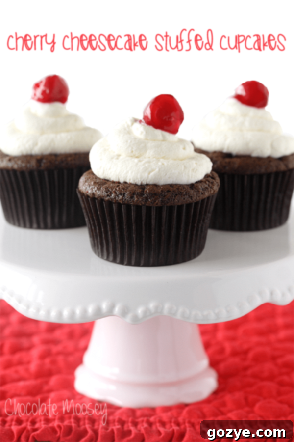 Decadent Cherry Cheesecake Cupcakes 2 Cherry Cheesecake Stuffed Cupcakes