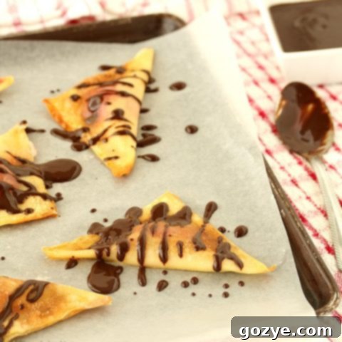 Baked Cherry Cheesecake Wontons with Chocolate Dipping Sauce