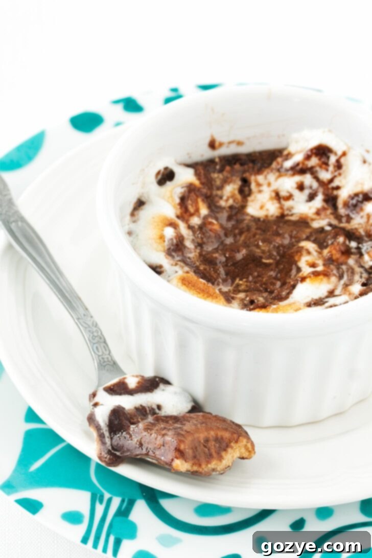 Spoonful of single serving brownie