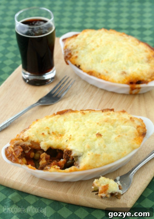 Shepherd's Pie with Guinness for Two 3 Two perfectly portioned mini shepherd's pies, ready to be enjoyed with forks.
