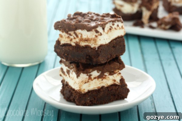 Crispy Peanut Butter Marshmallow Brownies - Marshmallow layer