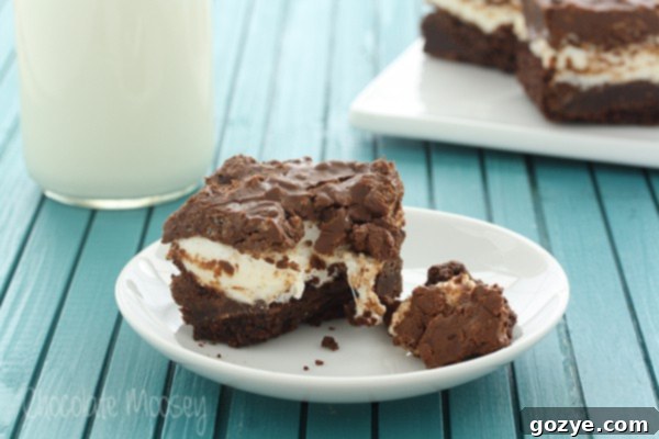 Crispy Peanut Butter Marshmallow Brownies close up