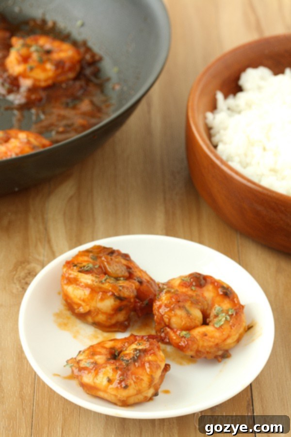 Close up of cooked Spicy Beer Shrimp in a skillet