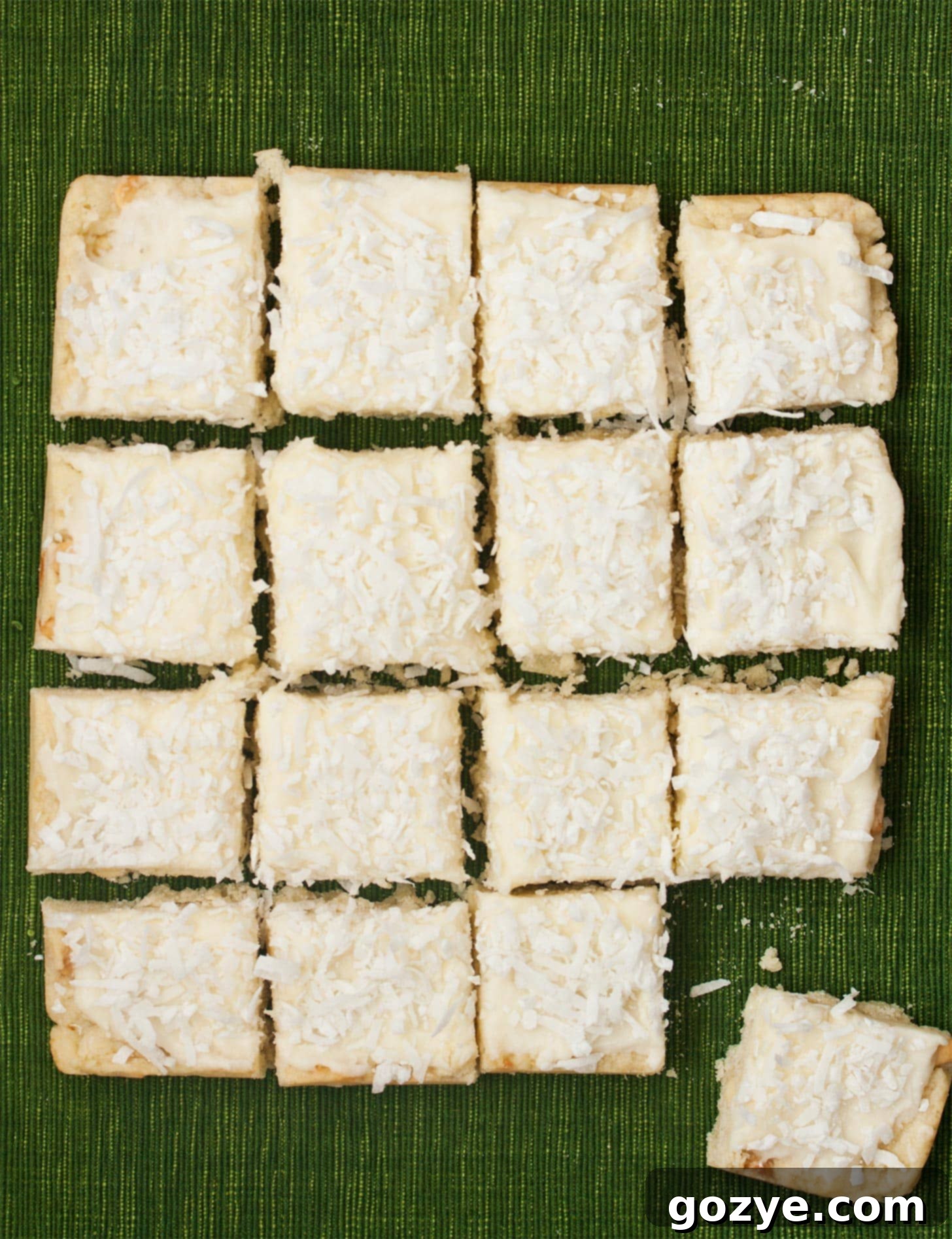 Shortbread Cookies With Coconut baked in an 8x8 pan