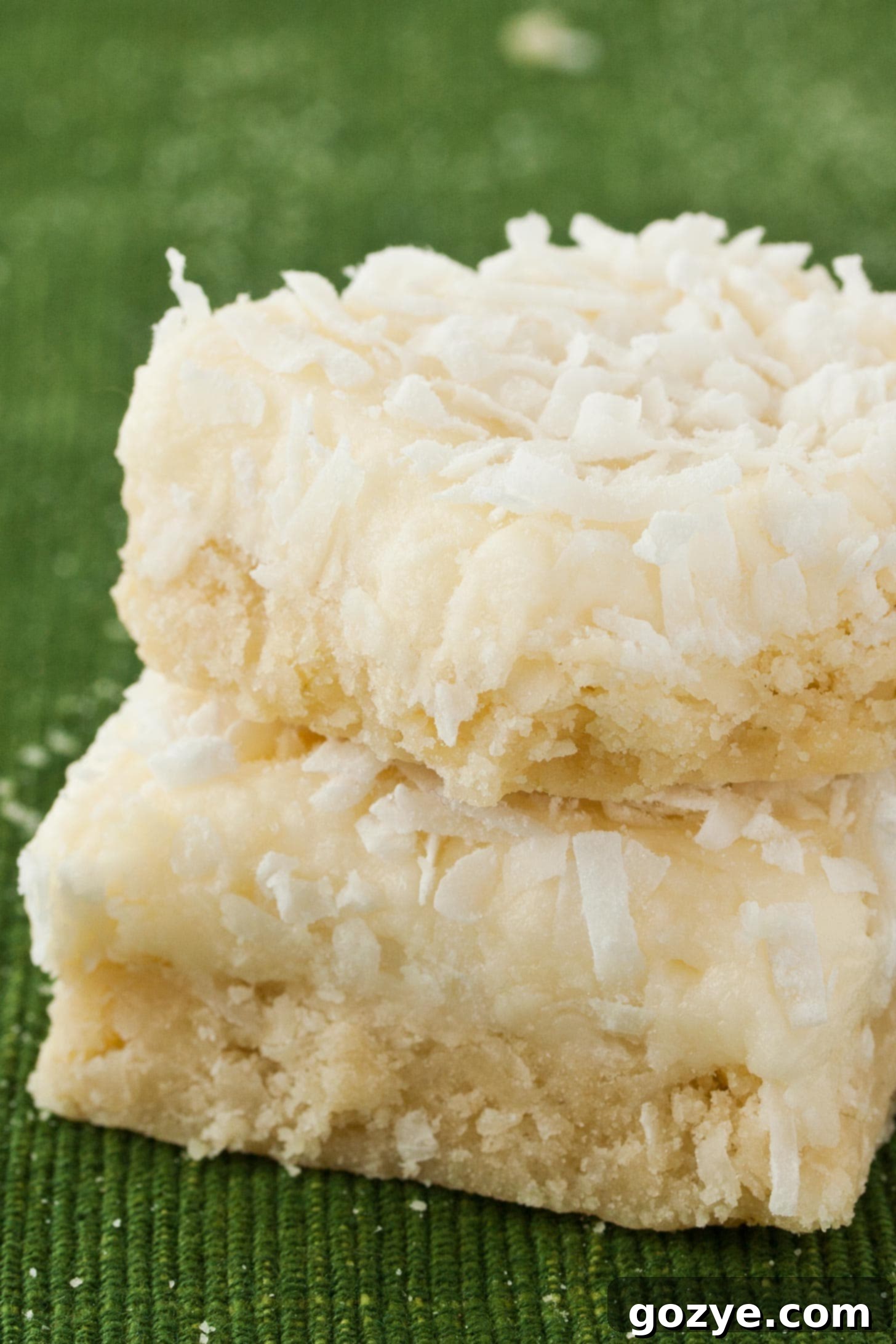 Close up of Coconut Cookie Bars