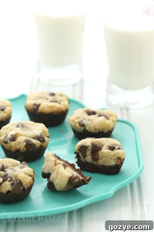 Ultimate Cookie Brownie Fusion 5 Assortment of Chocolate Chip Cookie Brownie Bites on a serving plate