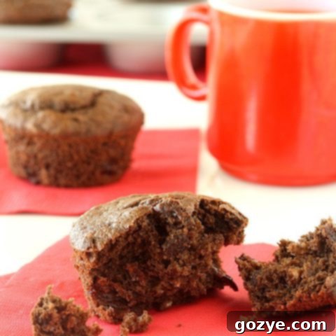 Delicious Chocolate-Chocolate Chip Cherry Muffin, ready to bake.