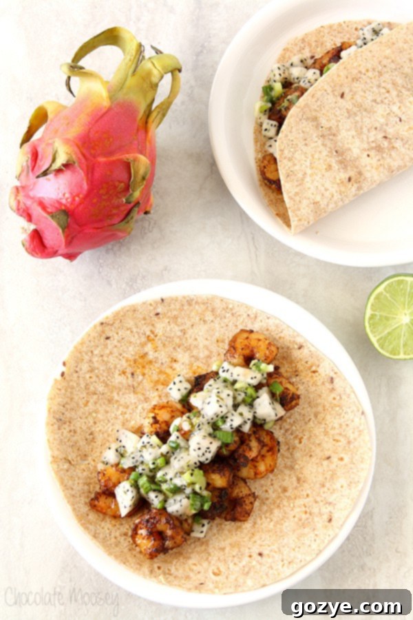 Fajita-Spiced Shrimp Tacos With Dragon Fruit Salsa