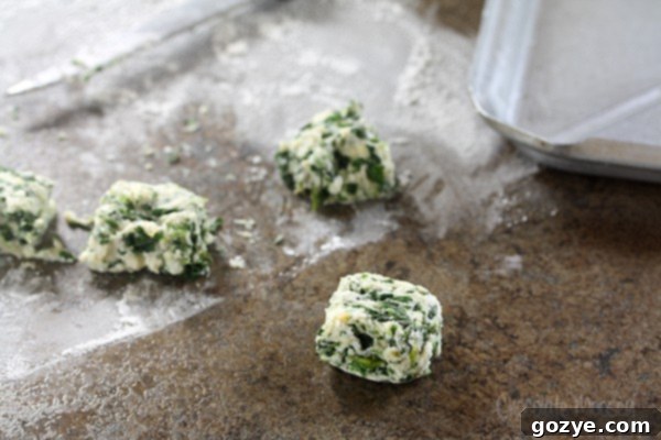 Spinach and Ricotta Gnocchi dough being prepared