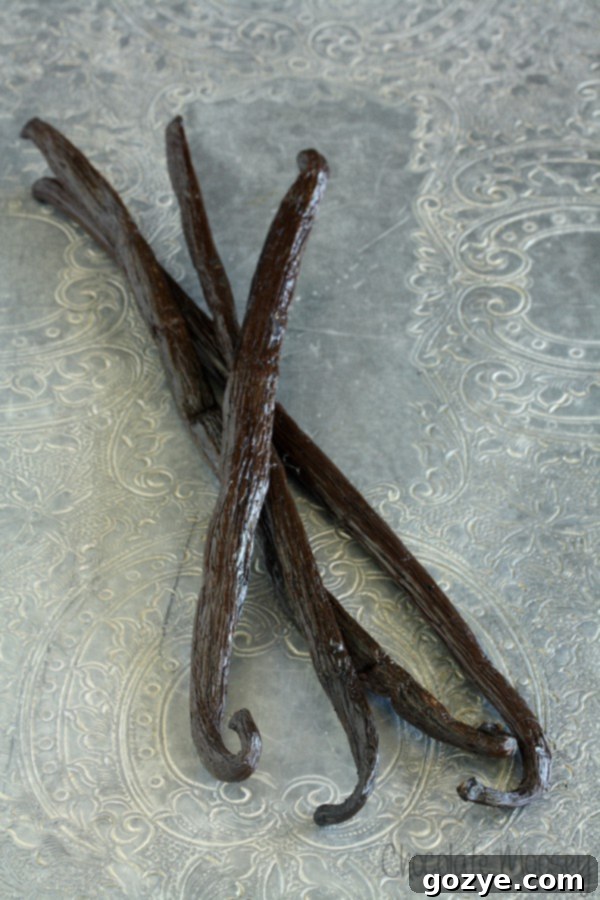 Vanilla Beans on a silver tray