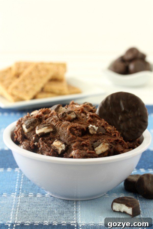 Peppermint Patty Cookie Dough Dip - a delightful no-bake dessert