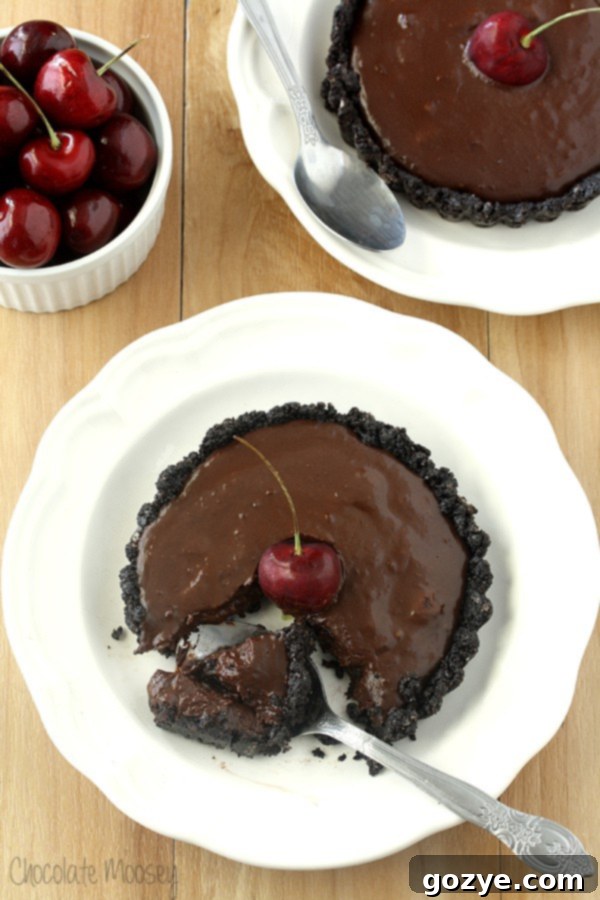 No Bake Chocolate Cherry Tartlets 