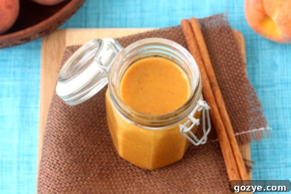 Jar of Peach Caramel Sauce