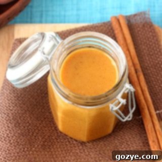 Peach Caramel Sauce in a jar, ready to serve