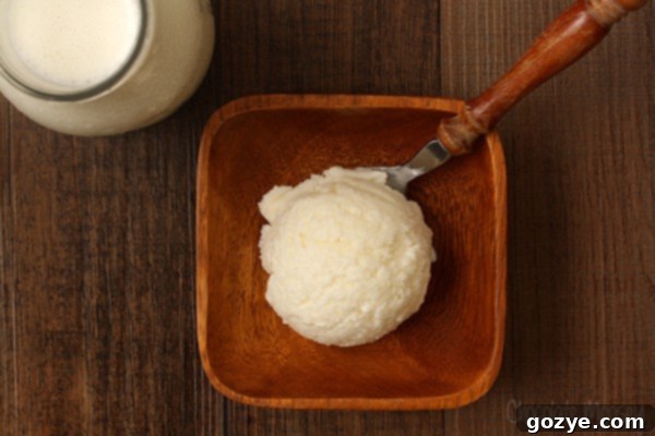 Buttermilk Ice Cream and Spoon