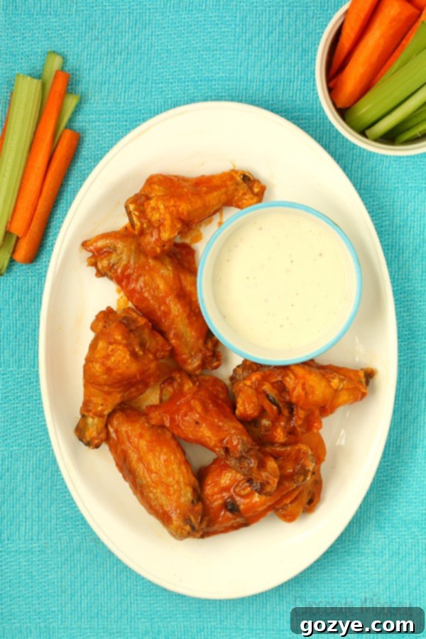 The Ultimate Baked Buffalo Wings 2 Perfectly baked buffalo chicken wings ready to be tossed in sauce