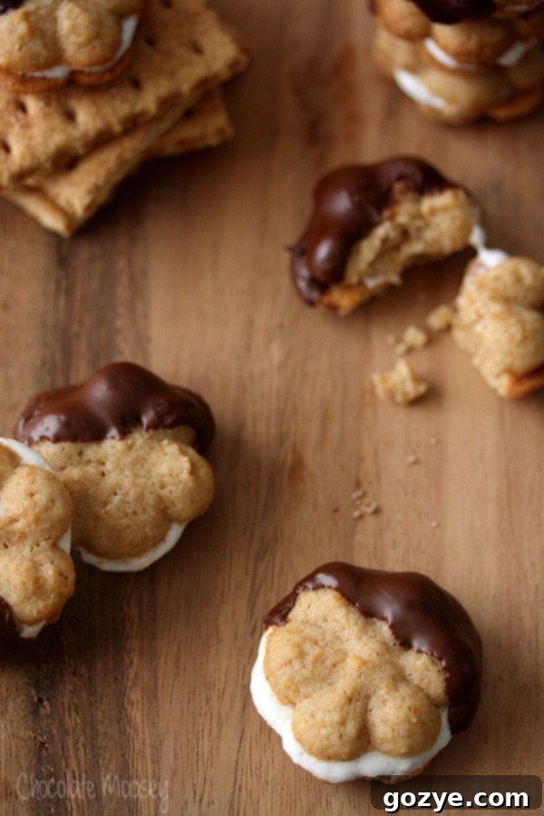 Platter of homemade S'mores Spritz Sandwich Cookies