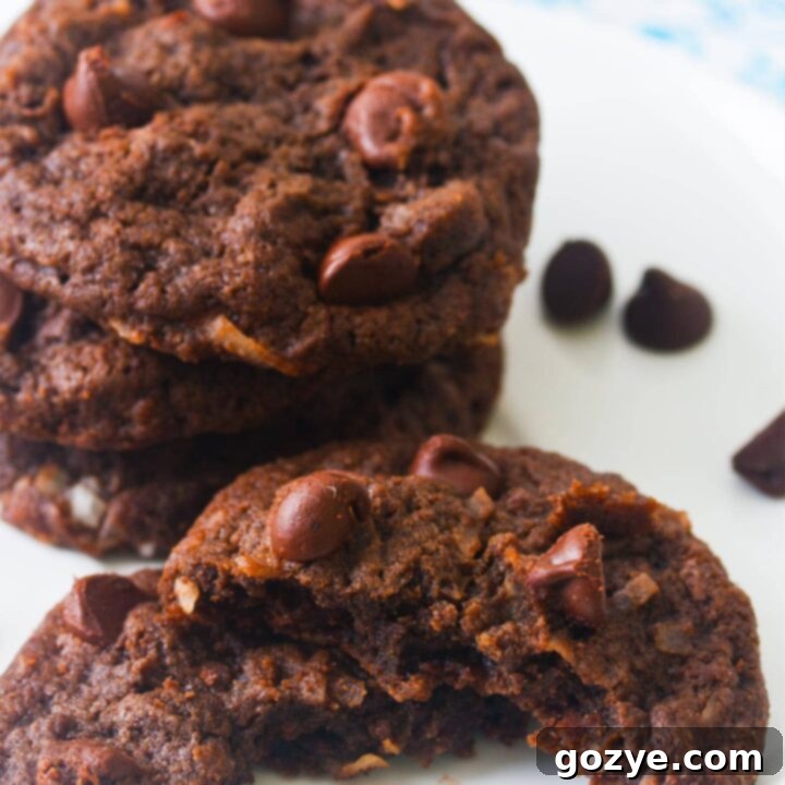 Irresistible chocolate coconut cookies, a perfect eggless small batch treat