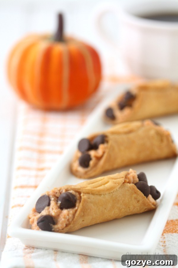 Delicious Mini Pumpkin Cannolis arranged on a white plate, ready to be served