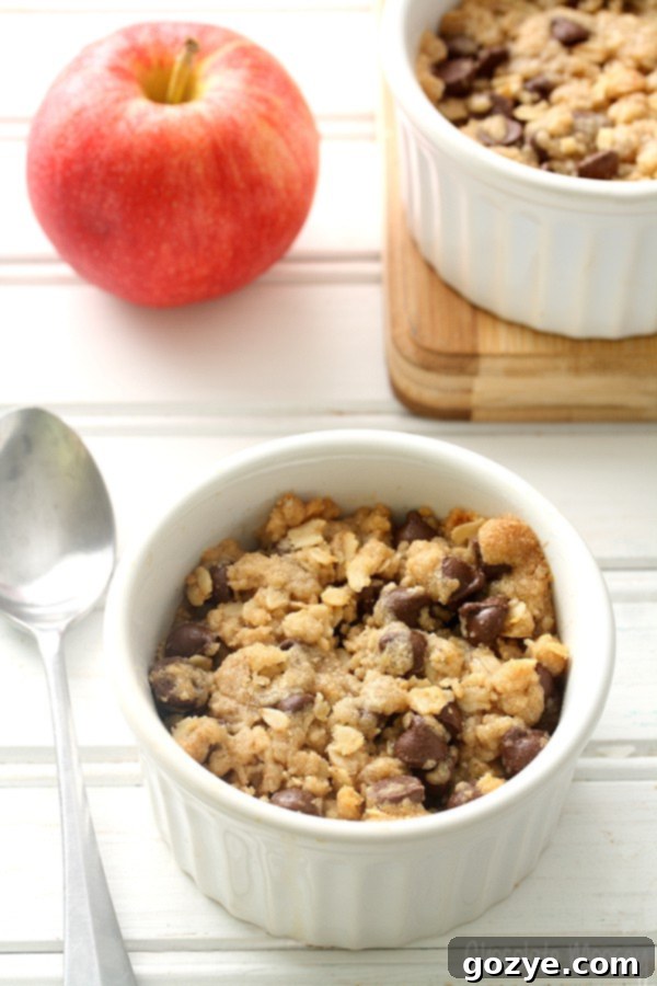 Chocolate Chip Cookie Apple Crumble For Two