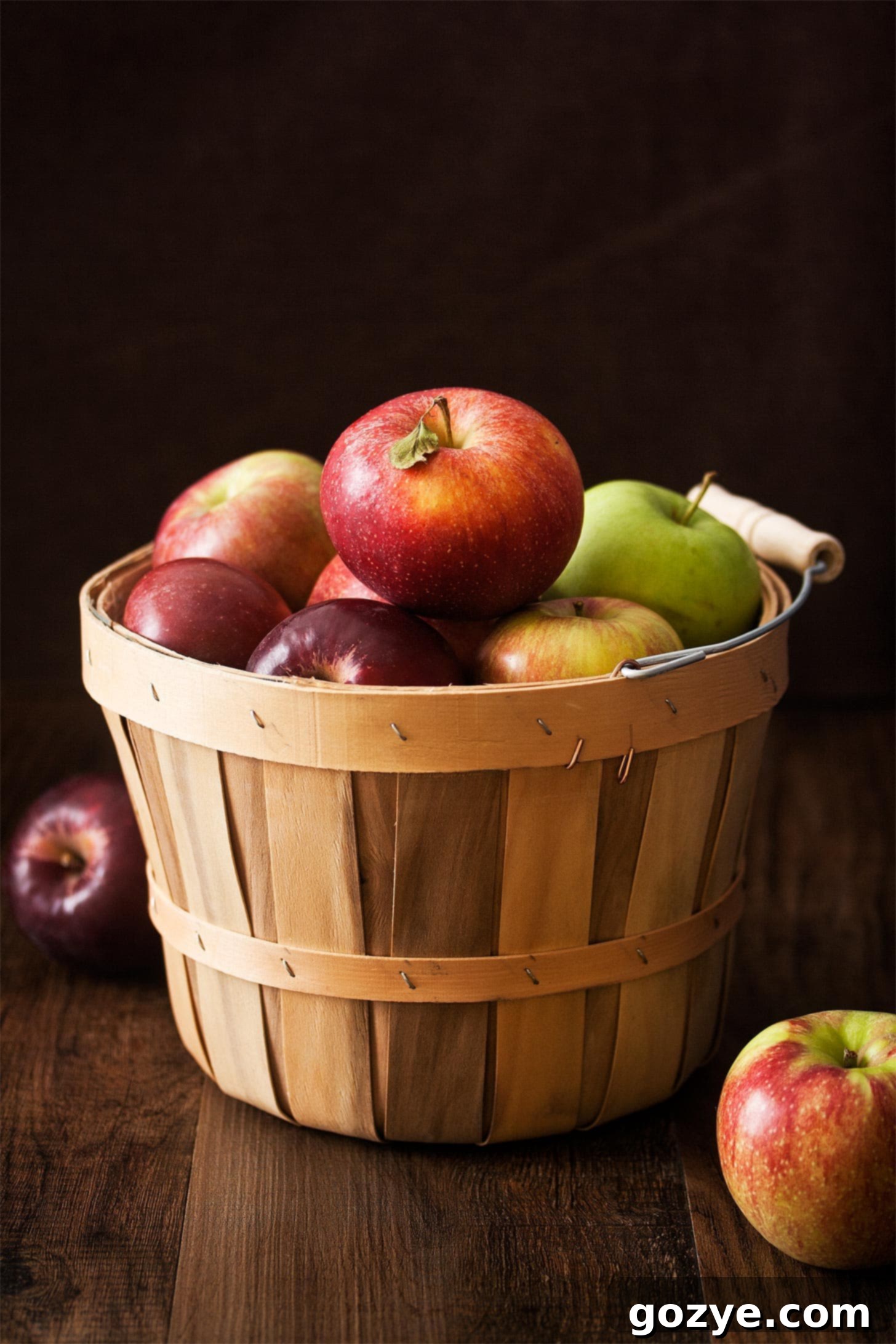Basket of apples for caramel apple cheesecake