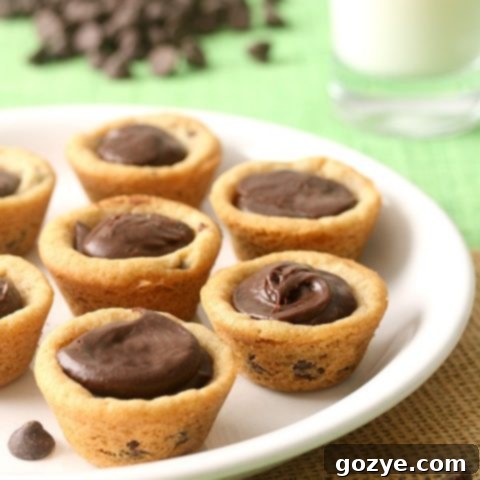 Fudge Filled Chocolate Chip Cookie Cups