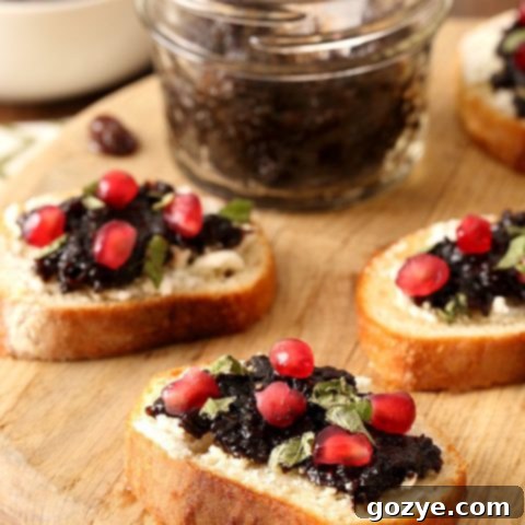 Sweet Raisin Jam and Creamy Goat Cheese Crostini 6 Raisin Jam and Goat Cheese Crostini