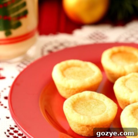 Eggnog Filled Sugar Cookie Cups