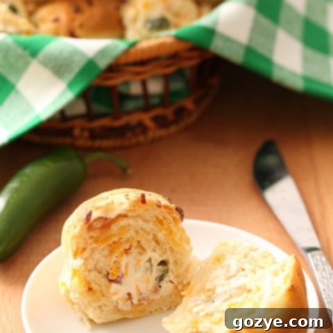 Jalapeño Popper Stuffed Dinner Rolls