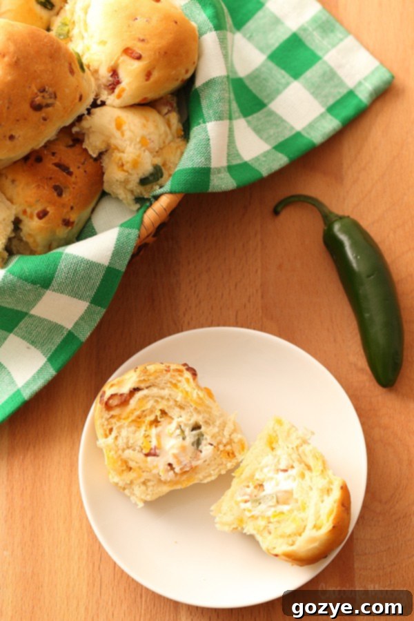 Creamy Jalapeno Rolls 9 Delicious and fluffy Jalapeño Popper Stuffed Dinner Rolls ready to serve