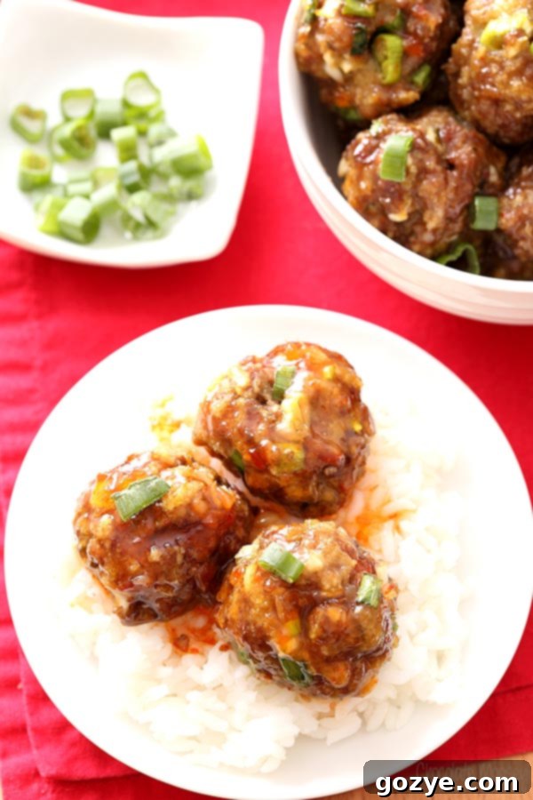 Sweet Chili Baked Meatballs ready to be served