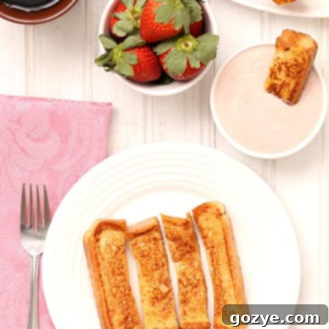 French Toast Sticks with Strawberry Yogurt Dipping Sauce